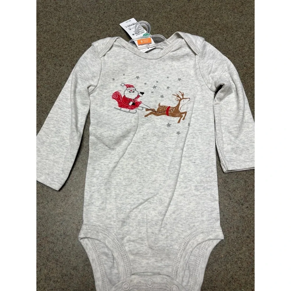 Carter's Christmas 9 month Onesie and Teething bib‎ NWT